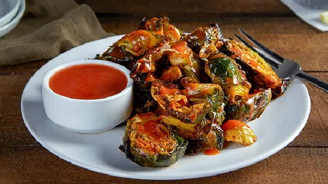 Smokey Honey Buffalo Brussels Sprout Wings