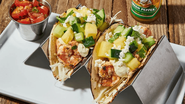Cholula® Cucumber & Pineapple Shrimp Tacos