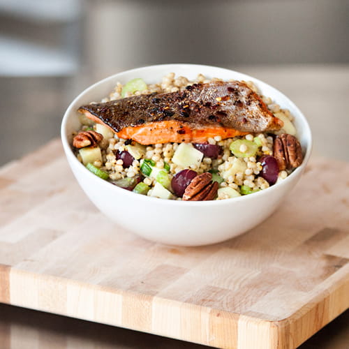 Spicy Pan-Fried Trout Warm Sorghum Salad Bowl - Recipe