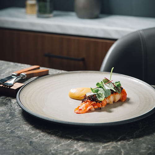 Butter Poached Lobster Tail with Puffed Wild Rice Green Curry Rutabaga Puree - Recipe