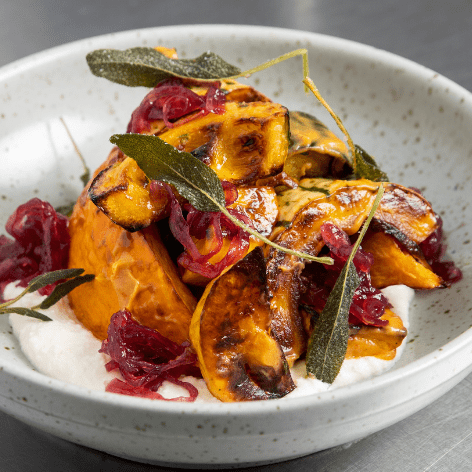 Fall Squashes Whipped Ricotta, Dijon Vinaigrette