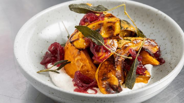 Fall Squashes Whipped Ricotta, Dijon Vinaigrette