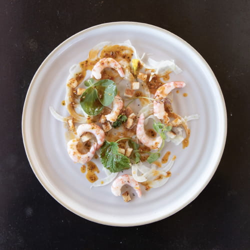 Crevettes à flancs rayés refroidies avec