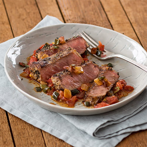 Mezcal Marinated Bison with Roasted Tomato Sofrito - Recipe