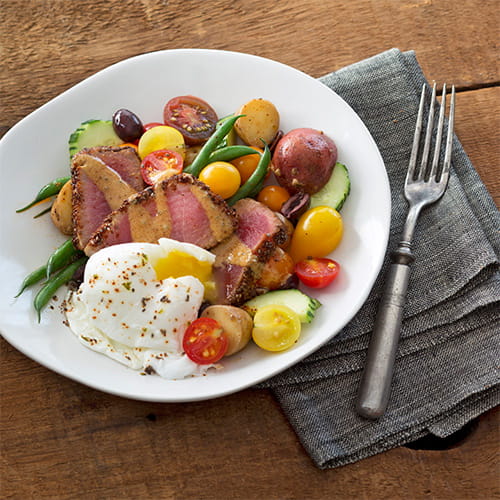 Nicoise Salad with Chia Citrus and Chili Crusted Tuna - Recipe