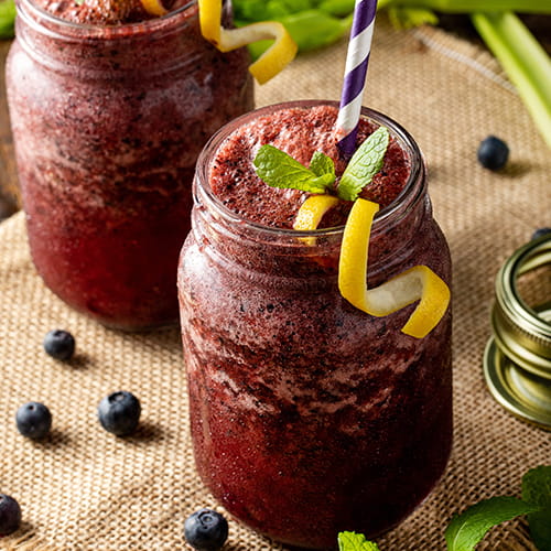 Blueberry Vanilla Lemonade Shaved Ice Mocktail - Recipe