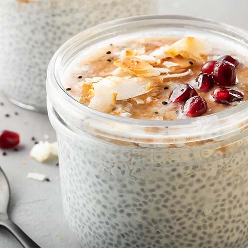 Overnight Coconut Guava Basil Seed Pudding - Recipe