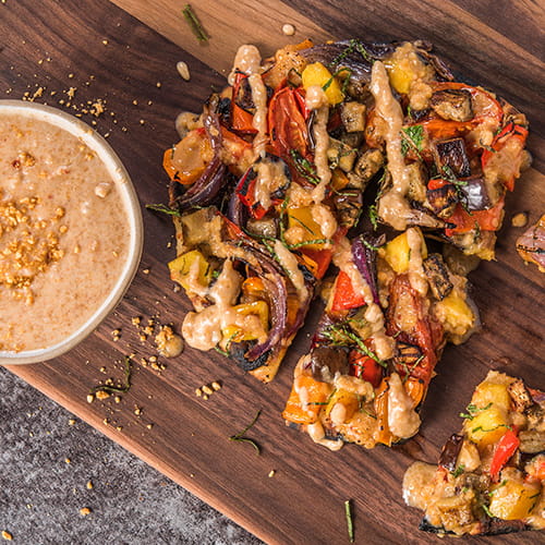 Roasted Vegetable Suya Spiced Flatbread - Recipe