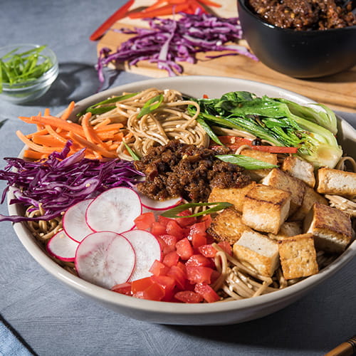 Tofu Noodle Bowl with Vegetarian XO Sauce - Recipe