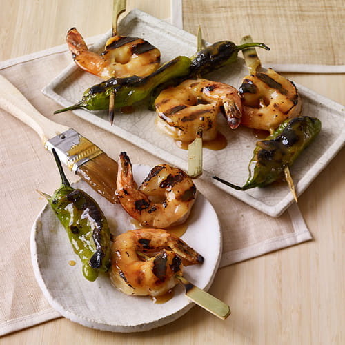 Miso Shrimp and Shishito Pepper Yakitori - Recipe