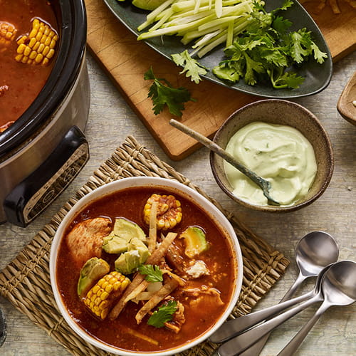 Puebla Hot Pot Broth with Avocado Crema - Recipe