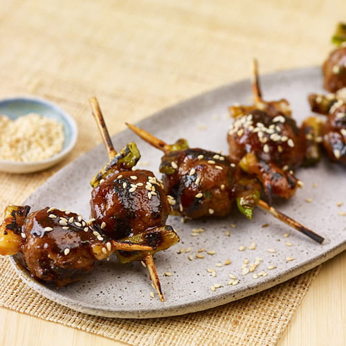 Turkey Meatball and Scallion Yakitori - Recipe