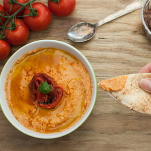 Garlic Herb Hummus with Fresh Vegetables - Recipe