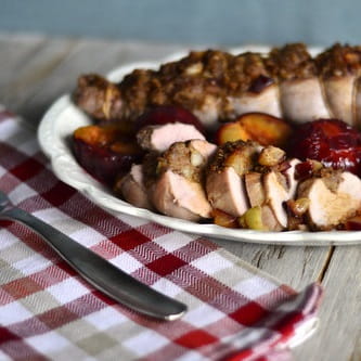 Roasted Pork Tenderloin with Cinnamon Plum Stuffing - Recipe