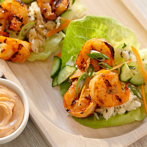 Sriracha Lime Shrimp Lettuce Wraps - Recipe