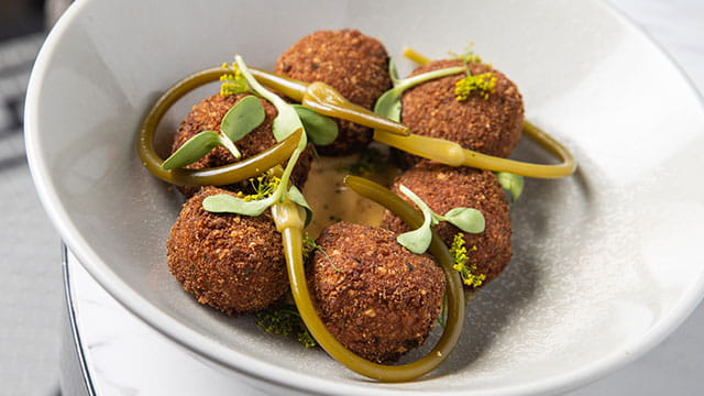 Smouldering Applewood Duck Confit CroquetteSmouldering Applewood Duck Confit Croquettec