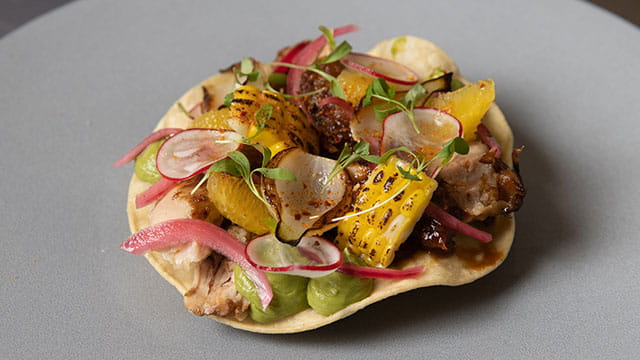 Braised Chicken Tostada Braised Chicken Tostada