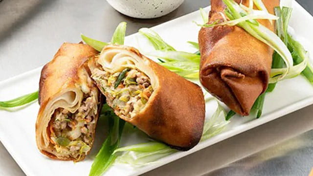 Korean Style BBQ Pork and Shrimp Spring Rolls