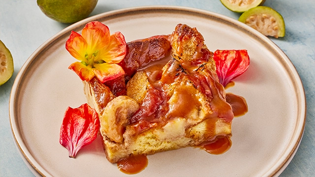 Banana Guava Coconut Bread Pudding
