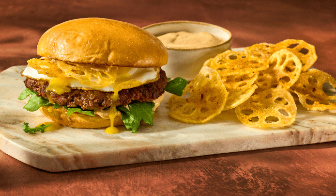 Five Spice Lotus Crunch Burger