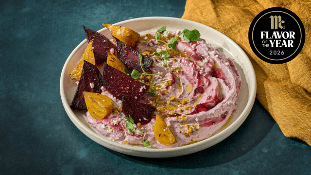 Black Currant Labneh with Roasted Beets