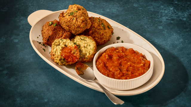 Savoury Donuts with Schezwan Chutney