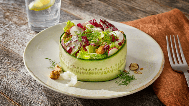 Tall Lettuce Salad with Creamy Cashew Vinaigrette