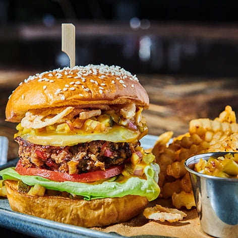 Cattlemen's® Carolina Tangy Gold™ Relish Black Bean Burger					