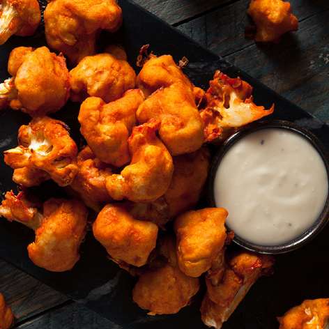 super saucy buffalo cauliflower bites