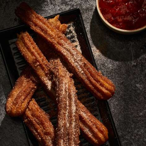 Churros with Pineapple Gochujang Sauce