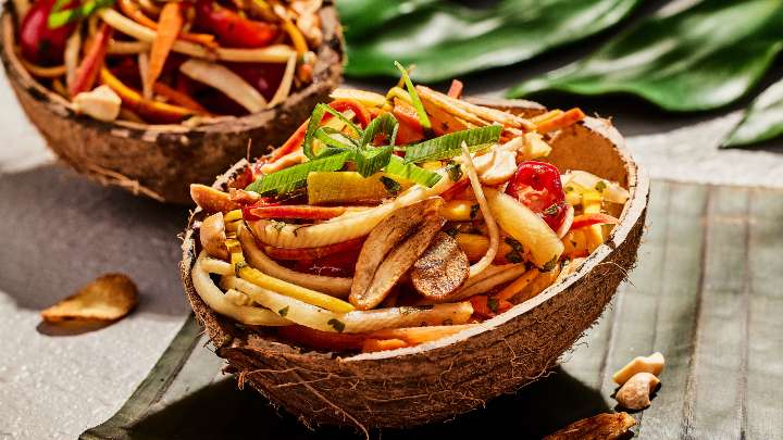 Rainbow Carrot and Green Mango Salad