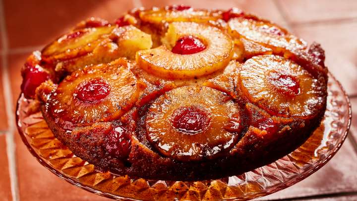 Tamarind Pasilla Pineapple Upside-Down Cake